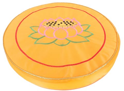 Happyyami Meditationskissen 14 Zoll Meditations-Bodenkissen Runde Sitzkissen Für Yoga-Zafu Traditionelles Tibetisches Meditationskissen Großes Yoga-Nackenkissen Gelb