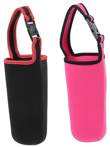 Amosfun 2piezas Fundas Neopreno Para Botella Agua Antiescalduras Portavasos Con Correa