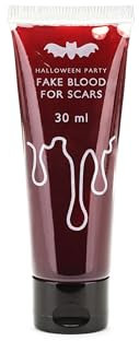 PartyDeco Tube de faux sang dans un tube de 23 ml – Maquillage d'horreur pour costume et déguisement – Sang de cinéma – Maquillage pour Halloween, carnaval, fête costumée – Rouge sang