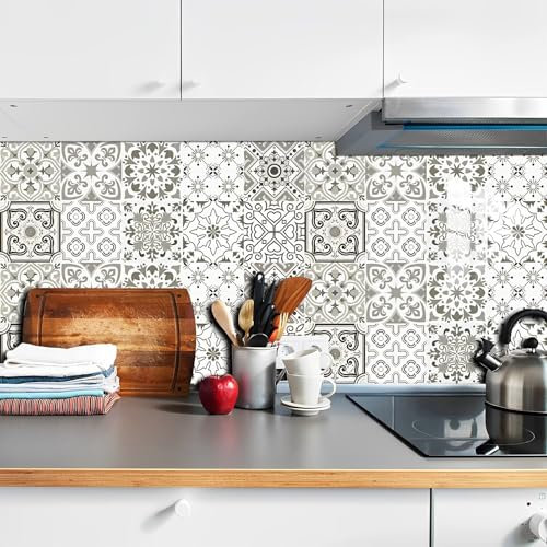 20pcs Stickers Carreaux Muraux, Carrelage Adhesif Mural Cuisine, Autocollants de Carrelage Adhésifs Mural pour Décoration de Cuisine, Salle de Bain, Chambre à Coucher 15x15CM