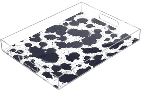 Clear Table Tray Spot Water Stain Clear Tray with Handles 12 x 16 Acrylic Bed Tray Spill-Proof