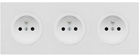 FONTINI - 3 prises 2P+T blanc glossy DOM avec plaque triple blanc – Solution fonctionnelle et design pour vos espaces modernes