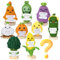 Qyeahkj Freundliches Gemüse, emotionale Unterstützung, Gemüse, Häkelpuppe, Geschenk-Set, positive Masse, Gurken mit Ständer, Häkeln, emotionale Unterstützung, Ermutigung, Freunde, positive Notizkarte