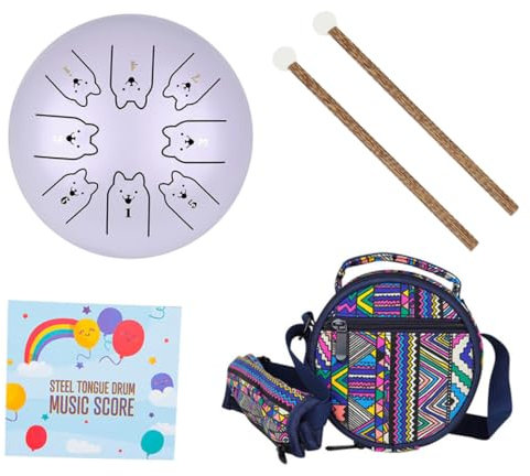 GREENADSCAPE Tongue Drum Aus Edelstahl Handtrommel Für Meditation Und Musik Tragbares Schlaginstrument Mit Schlägel Für Anfänger Und Fortgeschrittene