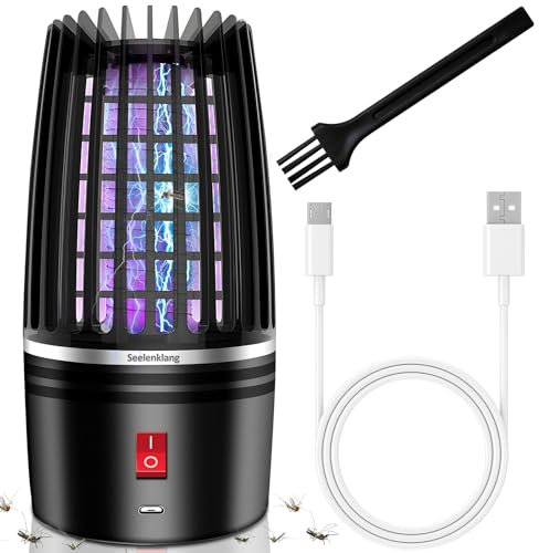 Lampada Antizanzare Elettrica - 4000V Lampada Ammazza Zanzare Elettrico da Interno Esterno, Zanzariera Elettrica, Anti Zanzare con USB Ricaricabile e LED 2 in 1 per Casa Giardino Campeggio Cucina