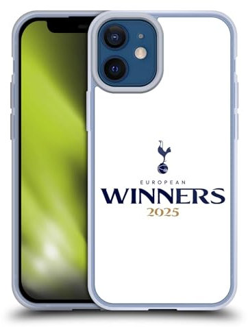 Head Case Designs Offizielle Tottenham Hotspur F.C. Weiß 2025 Europäische Sieger Gelhülle [Militärischer Schutzgrad] Kompatibel Mit Apple iPhone 12 Mini Und Kompatibel Mit MagSafe