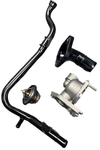 Wodsty Thermostat Housing and Coolant Pipe for Hyundai i10 and i20 (2007-2020), Silver and Black, Metal and ABS Construction