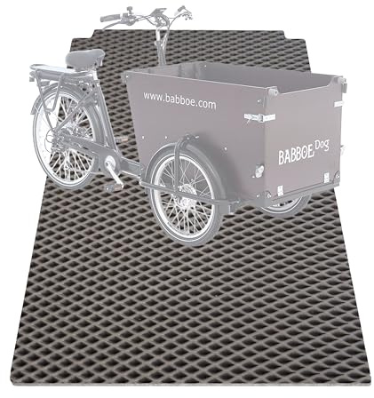 EVA Drive Premium Schutzmatte für Babboe Dog | Passgenaue Lastenrad Fußmatte | Rutschfester Bodenmatte Teppich | Lastenrad Zubehör | Pflegeleicht & Umweltfreundlich | ohne Einfassung | Farbe Grau