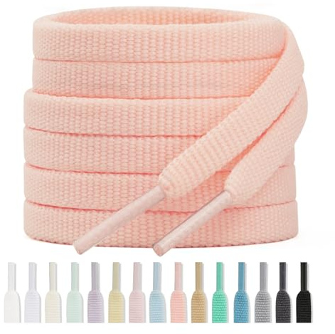 Handshop Boutique en Ligne 2 Paires de Lacets Plats de 6 mm Pour Baskets, Lacets de Sport Disponibles en 15 Couleurs Pour Chaussures de Sport Chaussures