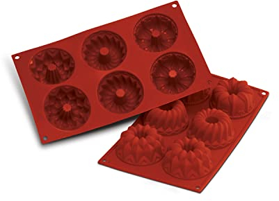 Silikomart 20.061.00.0060 SF061 Moule Thème Fantaisie 6 Cavités Silicone Terre Cuite, Variety