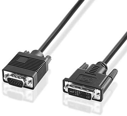 1 Meter D-SUB DVI Kabel, 12+5 DVI-A Stecker auf S-VGA Stecker, HD, Schwarz