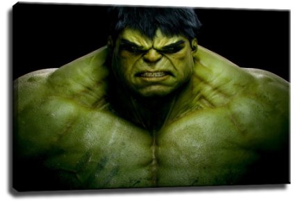 Hulk Bild auf Leinwand - 100 x 70 cm - Fertig gerahmte Kunstdruck Bilder als Wandbild - Billiger als Ölbild Gemälde - KEIN Poster oder Plakat