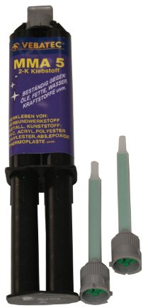 Vebatec MMA 5 - Kunststoffkleber Metallkleber Klebstoff Kleber (3,99 € / 10 ml)