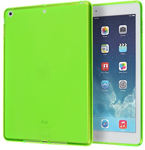 doupi PerfectFit Funda Compatible con iPad Air (1. Gen.) A1474 A1475 A1476 TPU Ligero Estuche Protección, Verde