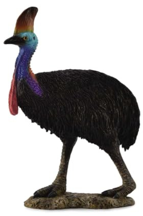 Collecta 88651 - Helmkasuar, Schwarz, Blau Glänzend, Rot