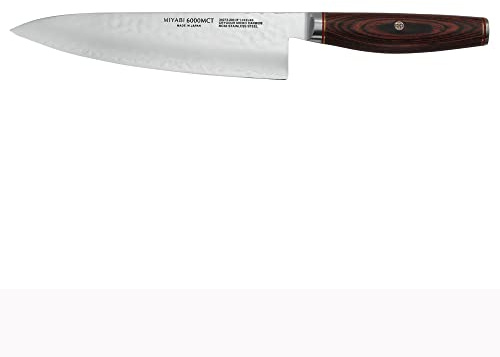 MIYABI Artisan Kochmesser, 20,3 cm, hergestellt in Japan, scharfes Hanbazuke-Finish, Pakkaholz-Griff