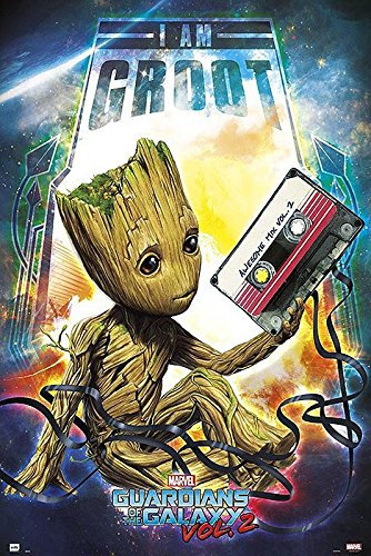 Guardians Of The Galaxy Vol. 2 I am Groot (61cm x 91,5cm) + 2 St. Schwarze Posterleisten mit Aufhängung