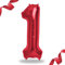 Folienballon Zahl in Rot- Riesenzahl ca.100cm Ballon - Folienballons für Luft oder Helium als Geburtstag, Hochzeit, Jubiläum oder Abschluss Geschenk, Party Dekoration (Rot [ 1 ])