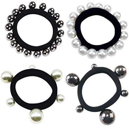 Beaupretty 8 stücke Künstliche Perle Haargummi Elastisches Haarband Stretch Pferdeschwanz Halter Haar Seile Haar Ring für Frauen Damen