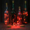 Uhat Lot de 5 guirlandes lumineuses en forme de bouteille avec bouchon en liège et 20 LED en fil de cuivre à piles pour fête de Noël (rouge)
