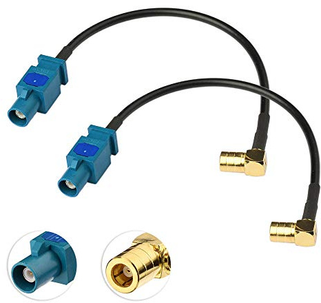 Eightwood DAB Funkkabel Fakra auf SMB Adapterkabel Fakra Z Stecker auf SMB Buchse Adapterkabel 15cm RG174 2 Stück für DAB Radio-Stereo-Tuner