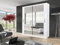Milan Modern Full Mirror sliding door wardrobe 180cm Width 216cm Height 62cm Depth (White)