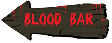 Horror-Shop Blood Bar Schild als Halloween Deko