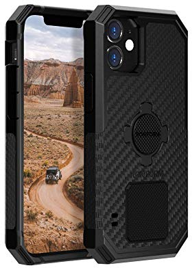Rokform - Custodia per iPhone 12 Mini, serie Rugged, protezione magnetica per Apple Gear, custodia per iPhone con chiusura a torsione RokLock, doppio magnete, armatura testata (nero)