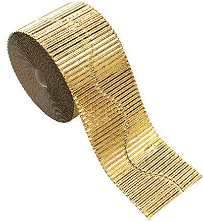 Bright Ideas Corrugated Border Roll for School Displays, Metallic Gold, 57mm x 7.5m (15m When Split), BI8200