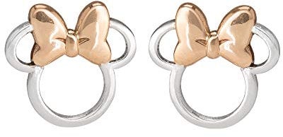 Minnie Mouse Silver and Rose Gold Earrings E901880TL