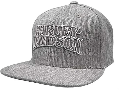 Harley-Davidson Men's Ironhead Snapback Flat Brim Baseball Cap - Heather Gray