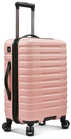U.S. Traveler Boren Hartschalenkoffer aus Polycarbonat, robust, mit 8 Spinnrollen, Aluminiumgriff, Pink, Checked-Large 30-Inch, Boren Hartschalenkoffer aus Polycarbonat, robust, mit 8 Spinnrollen,