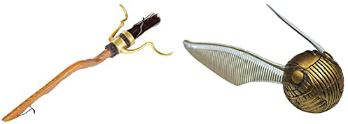 Rubie's Official Harry Potter Broom Fancy Dress Accessory Decoration & Official Harry Potter Golden Snitch Quidditch Fancy Dress Accessory - Beige