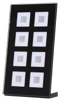 EIB, KNX RF Funk Glastaster 8fach Plus, Aktor und Raumtemperaturmessung, schwarz RF-GTT8S.01
