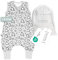 emma & noah Baby Schlafsack mit Füßen 1.0 TOG, Ganzjahres Schlafsack mit Beinen für den Frühling, Sommer und Herbst, 100% Bio-Baumwolle, Oeko-TEX Zertifiziert (Leo Grau, 70 cm)