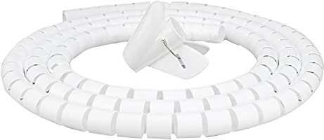 fasloyu 8mm x 2m White Cable Tidy Wrap - Cable Management System