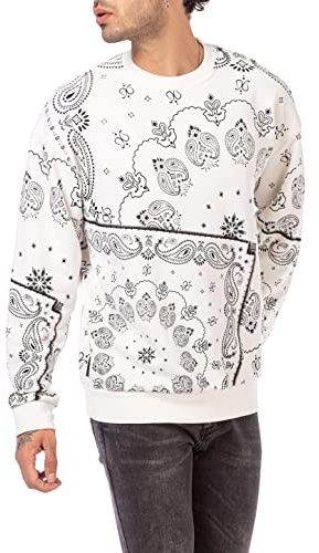 Redbridge Sweatshirt Rundhals Pullover Paisley Muster Weiß XL