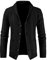 Meilicloth Mens Classic Casual Long Sleeve Shawl Collar Buttons Down Cable Knit Cardigan Sweater for Men with Pockets
