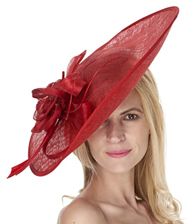Caprilite 41cm Large Sinamay Hatinator Disc Saucer Brim Hat Fascinator on Headband