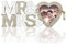 Mbsomnus Mr & Mrs Deko Hochzeit UV-Tintenstrahldruck Mr und Mrs Deko mit Herz Bilderrahmen Hochzeit Tischdeko Hochzeitsgeschenke für Brautpaar Arbeitskollegin für Jahrestag Verlobung Zeremonie Deko