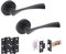 HANDLEZONE® Zena Internal Door Handle Latch Pack, Complete with Lever On Rose Handles, Latch, Ball Bearing Hinges - Black Matt