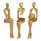 XYQXYQ Sitzende Figur, Abstrakte Skulptur Einer Denkenden Person auf einem Bücherregal, Goldfigur Dekoration, Ausgestellte Harzsammlung Skulptur für Heimbüro (Gold-ABC)