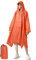 NUUR Regenponcho Damen Unisex Regencape Regenmantel Regenjacke Wasserdicht Wandern Hiking Cycling Outdoor 3in1 Mehrzweck Wiederverwendbar Rain Poncho mit Kapuze Orange
