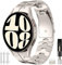 Miimall Kompatibel mit Samsung Galaxy Watch 7/fe/6/5/4 Armband 40mm 44mm, Edelstahl Metall Doppelte Faltschließe Verstellbares Armbänder für Galaxy Watch 6 Classic 43mm 47mm/Watch 5 Pro 45mm-Titan
