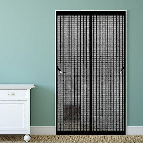 Zanzariera Magnetica 300 x 250 cm Tenda zanzariera Porta Finestra Rete Facile da installare Nessun Attrezzo Richiesto per Porta Camera Porte Finestre Scorrevole, Nero