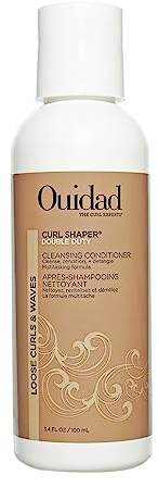 Ouidad Mini Curl Shaper Double Duty Cleansing Conditioner for Loose Curls and Waves - Sulfate Free - Travel Size 3.4oz