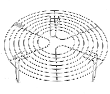 Round Steamer Rack and Cooling Rack,Stainless Steel Pot Trivet, Cooking Rack,Wire Steamer Kettle Rack Holder, Air Fryer Cooking Steamer Rack for Baking Canning Cooking Steaming, 8.7''X2.8''
