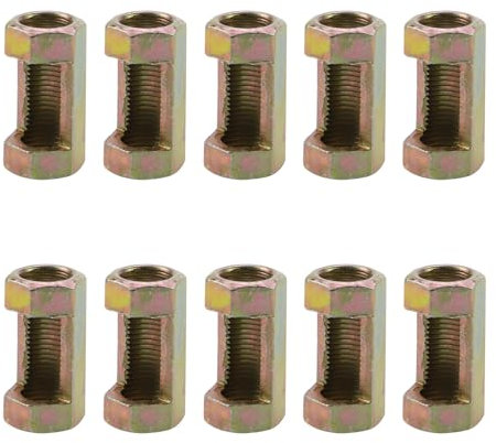 Pastlla Dado esagonale in ferro con filettatura M10 da 3 cm, raccordi per lampade in altezza, parti di riparazione per tubi della lampada, ferro zincato, confezione da 10