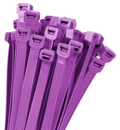 Armpow 18 inch Purple Zip Ties Heavy Duty 100 PACK, 200 LBS Ultra Exclusive Strong Plastic Wire Ties, Large Cable Ties Extra Long Tie Wraps, Indoor and Outdoor UV Resistant