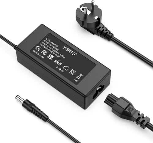 60W 12V 2A 3A 4A 5A Netzteil Ladegerät für LCD TFT Bildschirm Monitor, LED Strips, TV Verstärker, Freebox V5, DVD, HD und V6, NAS, EXT, Festplatten und Mehr - Euro Stecker 5,5 * 2,5/2,1mm
